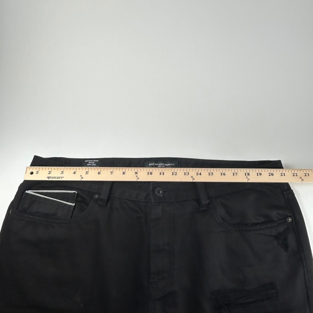 Cult of Individuality Men's 40x30 Rocker Slim Grunge Skater Distress Black Jeans - Picture 8 of 9